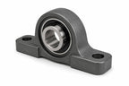 Metal bearing housing on a white background