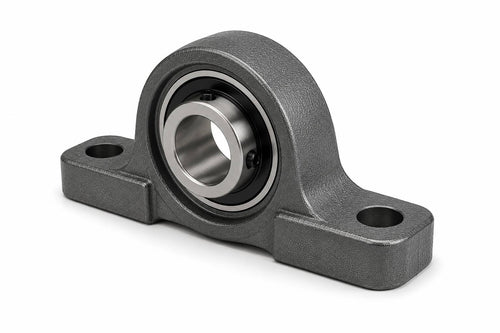 Metal bearing housing on a white background