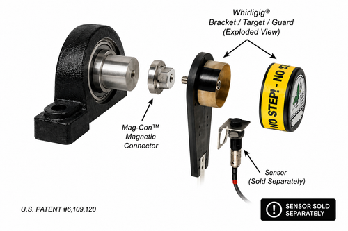 4B Whirligig WG1-4B-4 exploded view with sensor sold separately