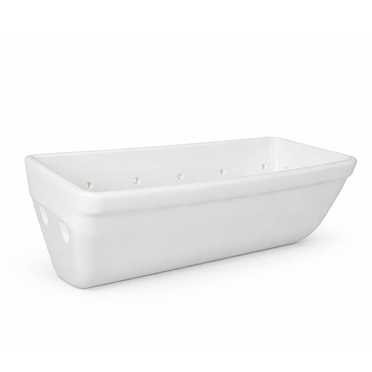White ceramic bathtub on a white background