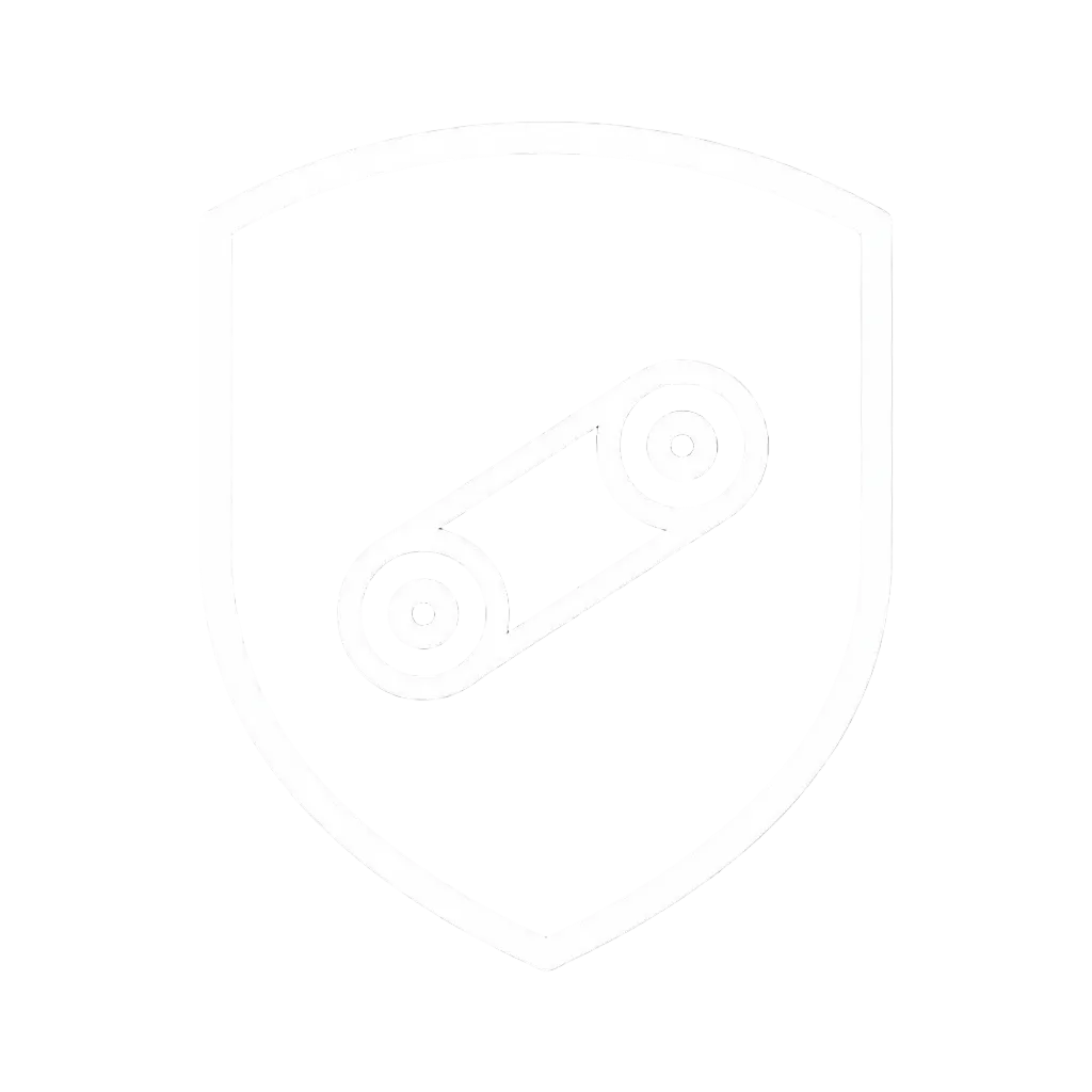 Icon of a belt on a shield with a white background