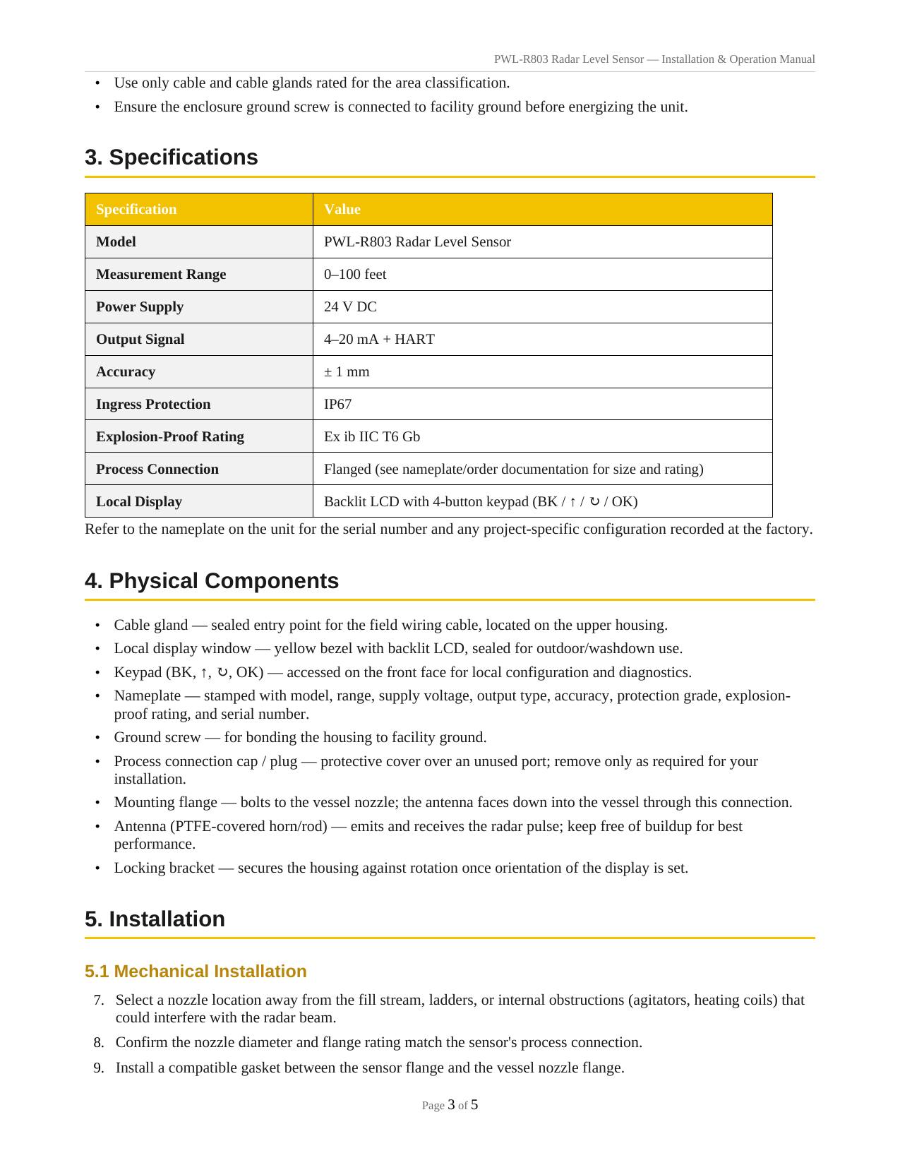 radar level sensor pic of instruction on white back ground page 3 of 5